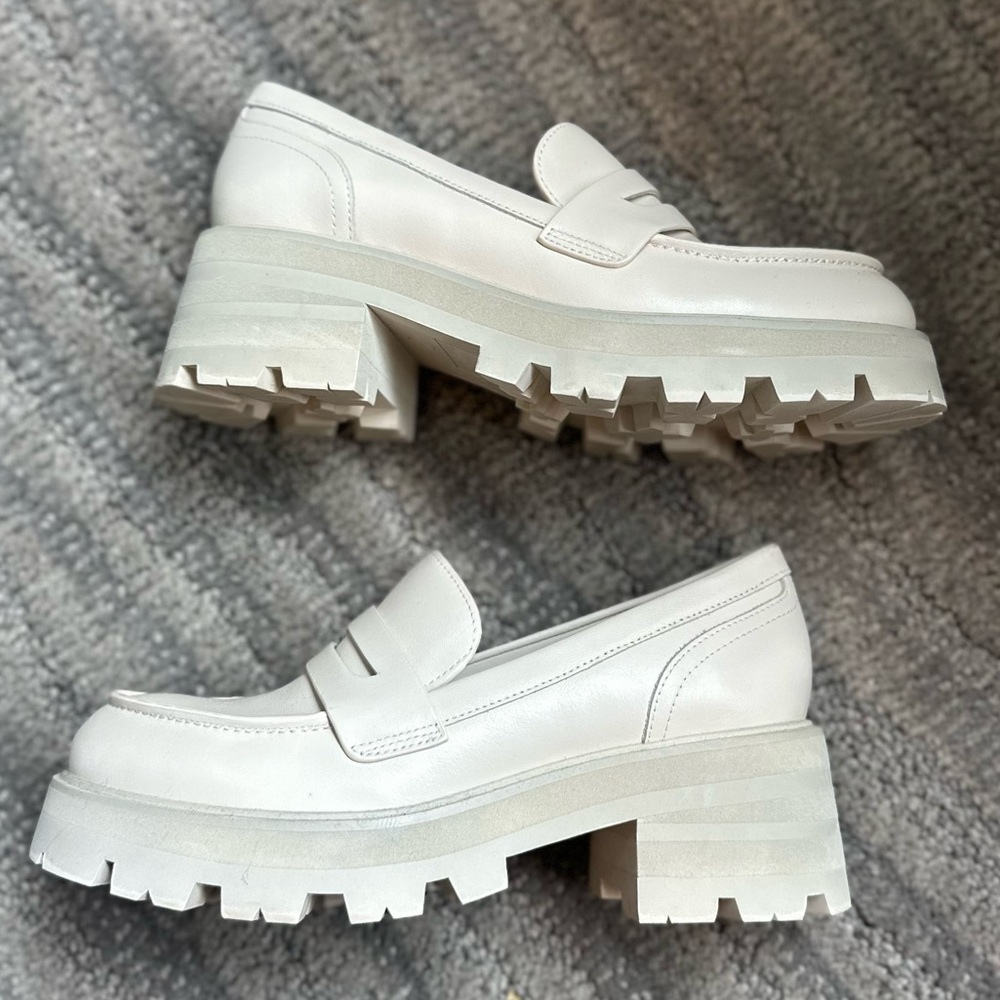 Marc Fisher Latika Lug Sole Platform Loafer in Ivory